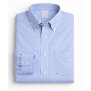 Brooks Brothers Shirt 1818 Mens 17 32/33 Blue Dot Button Down Non Iron